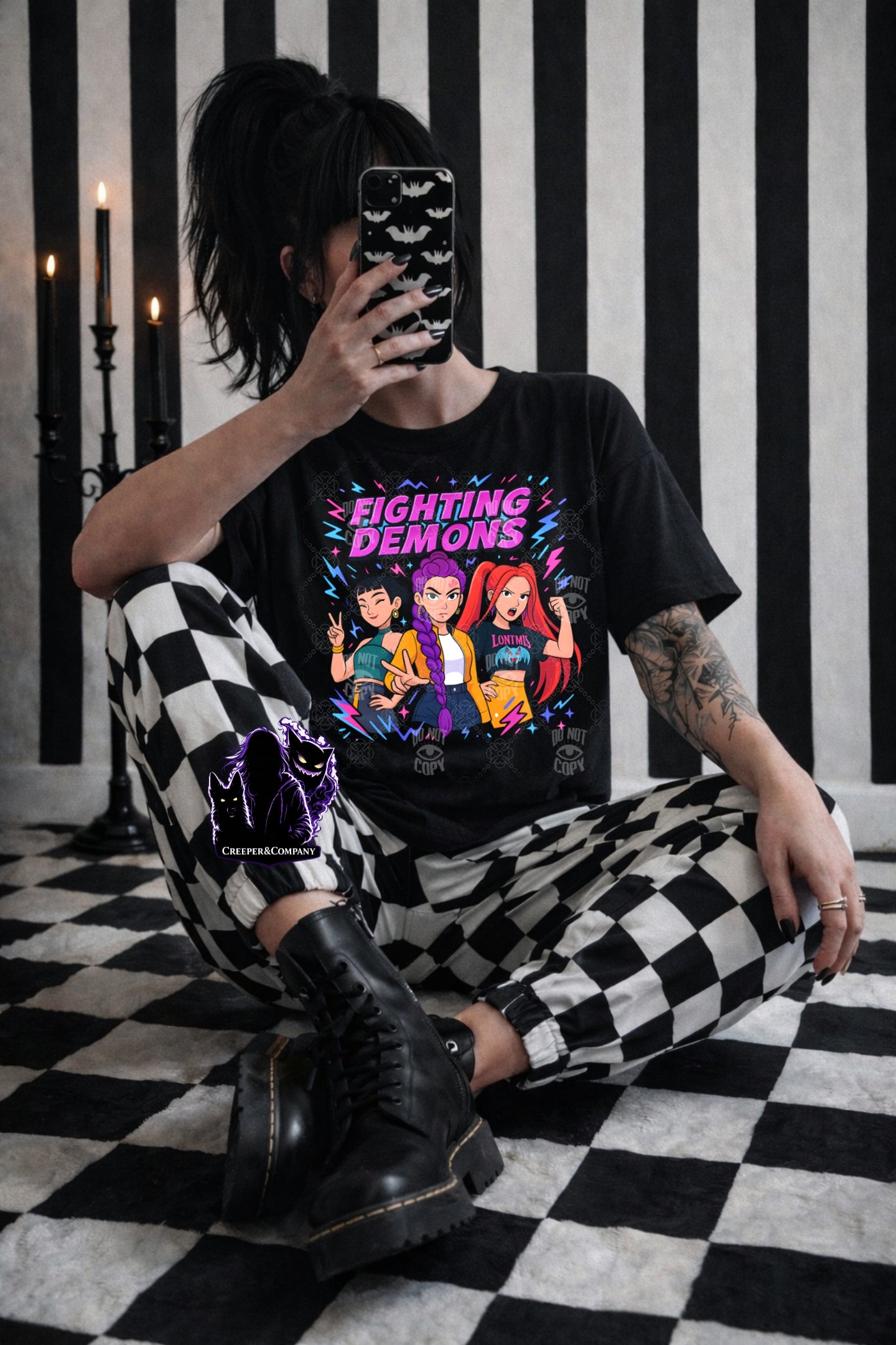 Fighting Demons Alt Girl Graphic Tee