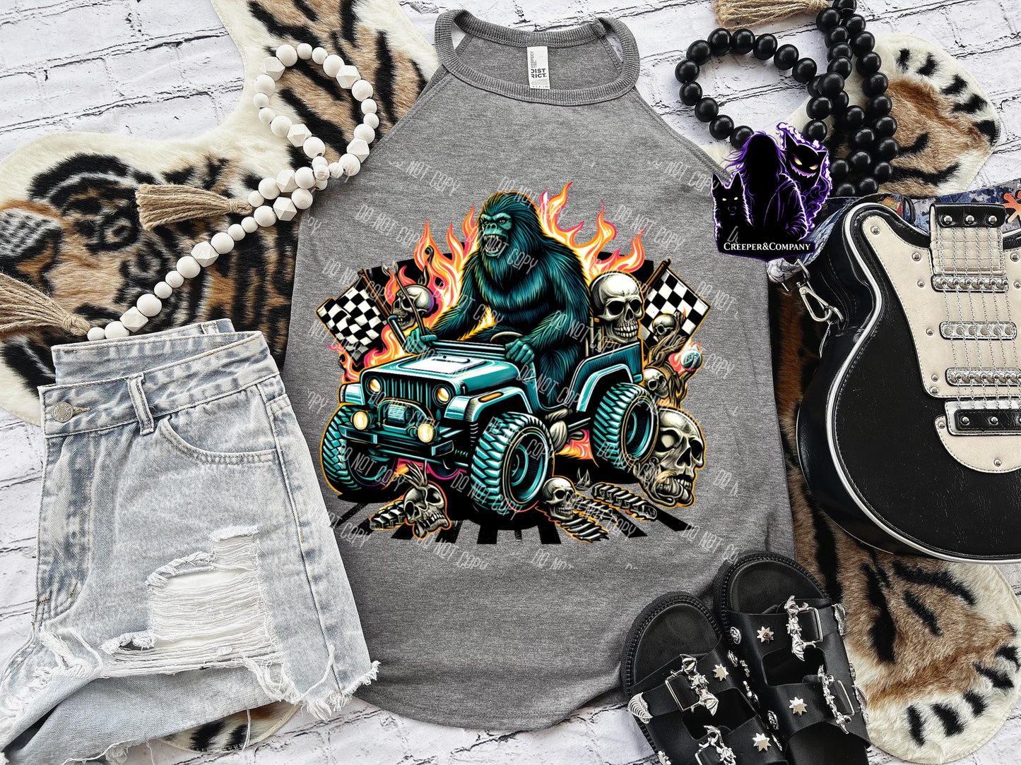 Bigfoot Jeep Shirt – Sasquatch Offroad Graphic Tee, Monster Truck Skull Racing Shirt, Spooky Off Road Apparel