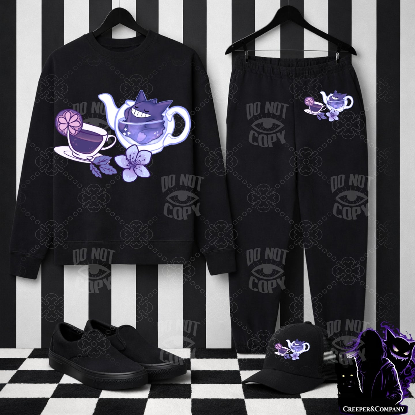 Gengar Tea Time Crewneck | Cute Ghost Pokémon Inspired Sweatshirt