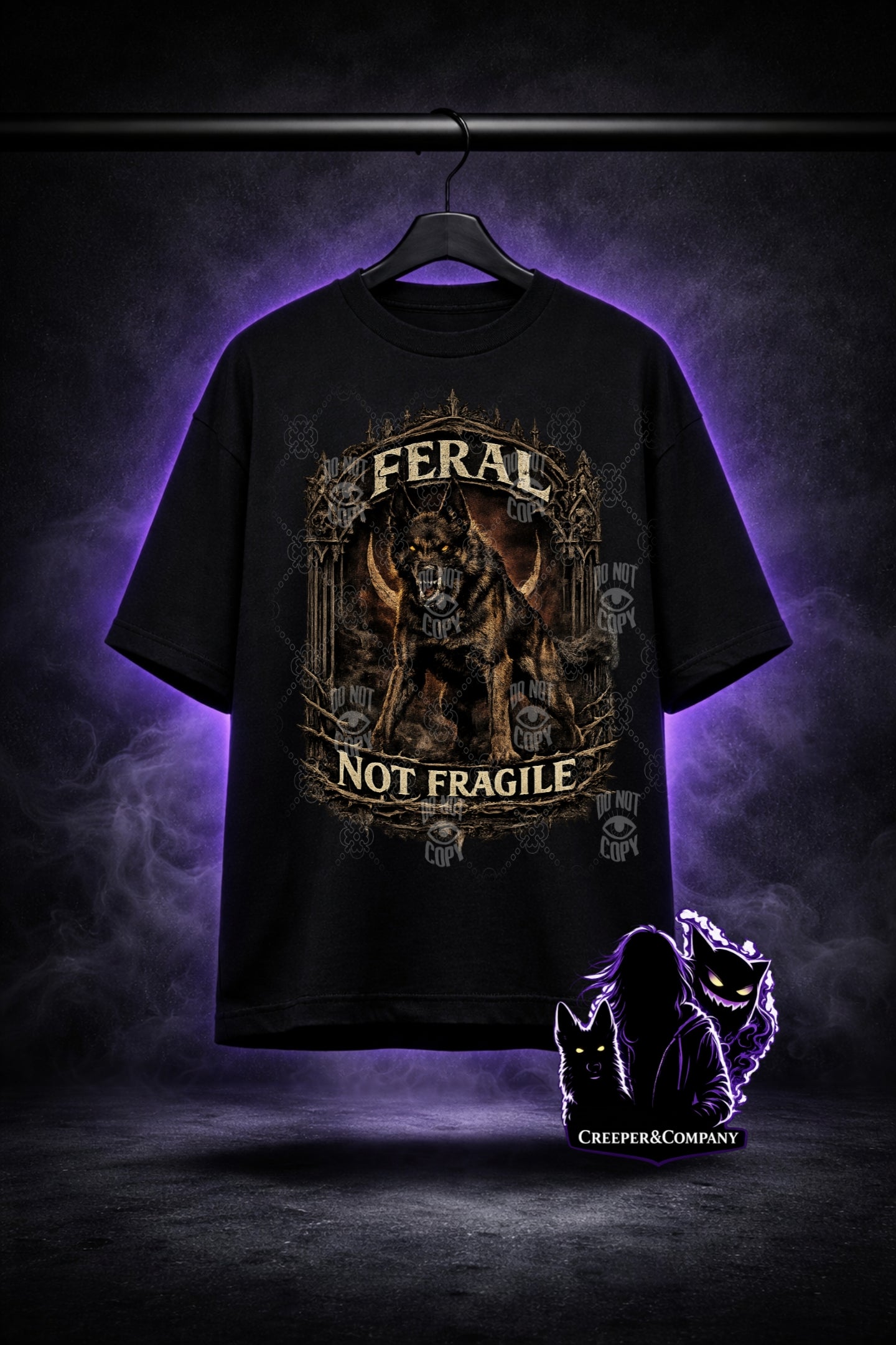 Feral, Not Fragile – Belgian Malinois Gothic Shirt | Dark K9 Apparel