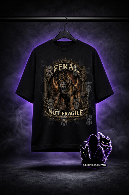 Feral, Not Fragile – Belgian Malinois Gothic Shirt | Dark K9 Apparel