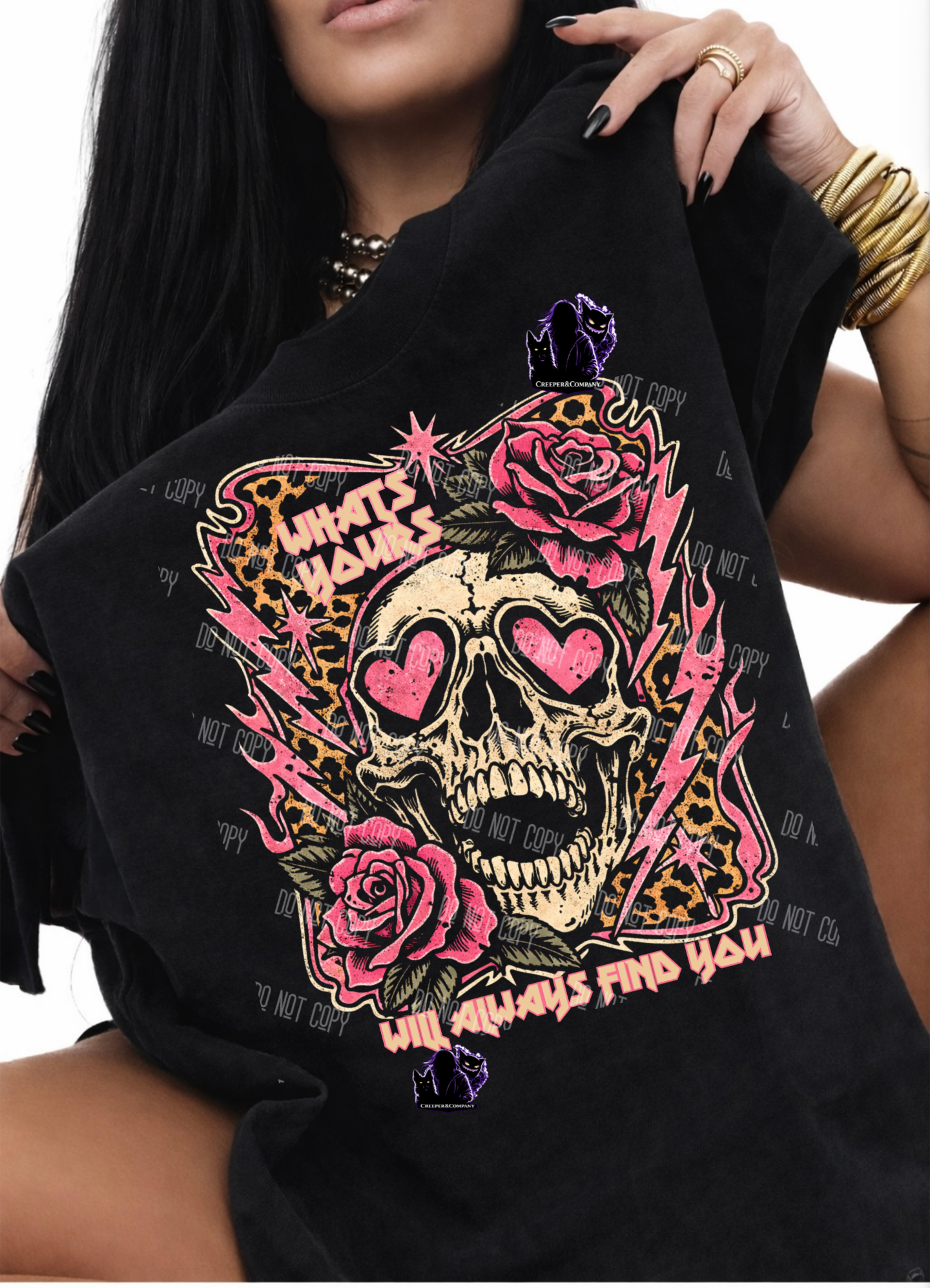 “What’s Yours Will Always Find You” Gothic Skull Tee